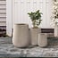 Kante 26.5", 20" and 13.1" H Round Weathered Concrete Tall Planters (Set of 3), Indoor Large Planter Pots Containers for Patio, Balcony, Backyard, Living Room (RF2015023ABC-C80021-2)