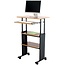 Safco Products 1929CY MUV Mobile Stand-Up Height-Adjustable Desk,Keyboard Storage, Steel Frame Construction, Durable Melamine Laminate Work Surface, 4 Wheels, Narrow Design