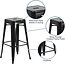 Flash Furniture Commercial Grade 30" High Backless Black Metal Indoor-Outdoor BarStool with Square Seat
