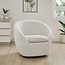 Amazon Basics Swivel Accent Chair, Upholstered Armchair for Living Room, Ivory