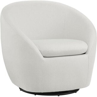 Amazon Basics Swivel Accent Chair, Upholstered Armchair for Living Room, Ivory