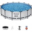 Bestway: Steel Pro MAX 14' x 42" Above Ground Pool Set - 3440 Gallon, Outdoor Family Pool, Corrosion & Puncture Resistant, Includes Filter, Pump, Ladder & Cover