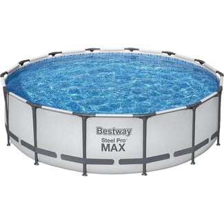 Bestway: Steel Pro MAX 14' x 42" Above Ground Pool Set - 3440 Gallon, Outdoor Family Pool, Corrosion & Puncture Resistant, Includes Filter, Pump, Ladder & Cover