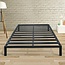Mellow Rocky Base C 14" Platform Bed Heavy Duty Steel Black, w/ Patented Wide Steel Slats (No Box Spring Needed) - Queen