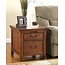 Signature Design by Ashley Woodboro Traditional Square End Table with 1 File Drawer, 2 Electrical Outlets and USB Port, Dark Brown