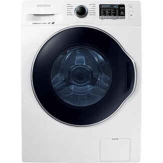 SAMSUNG SAMSUNG 2.2 Cu Ft Compact Front Load Washer, Stackable for Small Spaces, 40 Minute Super Speed Washing Machine, Steam Wash Clothes, Self Cleaning, Energy Star Certified, WW22K6800AW/A2, White