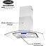COSMO 668ICS900 36 in. Island Range Hood with 380 CFM, 3 Speeds, Ducted, Permanent Filters, Soft Touch Controls, LED Lights, Curved Glass Hood in Stainless Steel