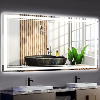 DIDIDADA 28 x 60 Inch Large LED Mirror for Bathroom Vanity Mirror with Lights 60 Inch Bathroom Lighted Mirror 3Color Light Dimmable AntiFog 60" Bathroom LED Smart Mirror Large Light up Mirror Bathroom