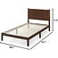 Zinus Adrian Wood Rustic Style Platform Bed with Headboard / No Box Spring Needed / Wood Slat Support, Twin