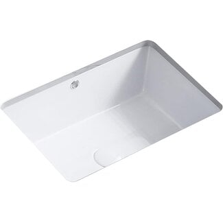 KINGWONG 18.3 x 13.78. Inch White Rectangle Vessel Sink for Bathrooms Small Morden Undermount Bathroom Sink Ceramic Porcelain Vanity Under Counter Basin sink with Overflow Overall Size 465mm x 350mm