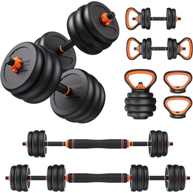 FEIERDUN Adjustable Dumbbells, 50lbs Free Weight Set with Connector, 4 in1  Dumbbells Set Used as Barbell, Kettlebells, Push up Stand, Fitness  Exercises for Home Gym Suitable Men/Women - Amazing Bargains USA 