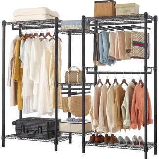 ZUNGKEA Metal Wire Shelves Heavy Duty Clothes Rack for Hanging Clothes,  Freestanding Adjustable Shelving Garment Rack for Closet Organization with  Max load 1144 LBS, Matt Black - Amazing Bargains USA - Buffalo, NY