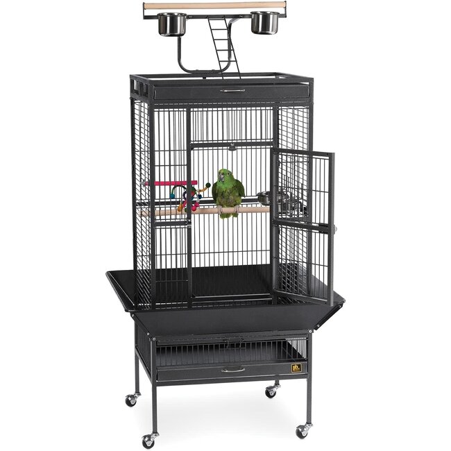 Prevue Hendryx 3152BLK Pet Products Wrought Iron Select Bird Cage, Black  Hammertone,24'' x 20'' x 60