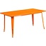 Flash Furniture Charis Commercial Grade 31.5" x 63" Rectangular Orange Metal Indoor-Outdoor Table