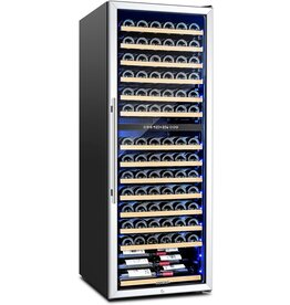 BODEGA Wine Cooler Refrigerator 24 Inch, 154 Bottles Wine Refrigerator Dual Zone, Large Capacity Freestanding Wine Fridge with Intelligent Temperature Memory & Humidity Control Design Wine Cellar