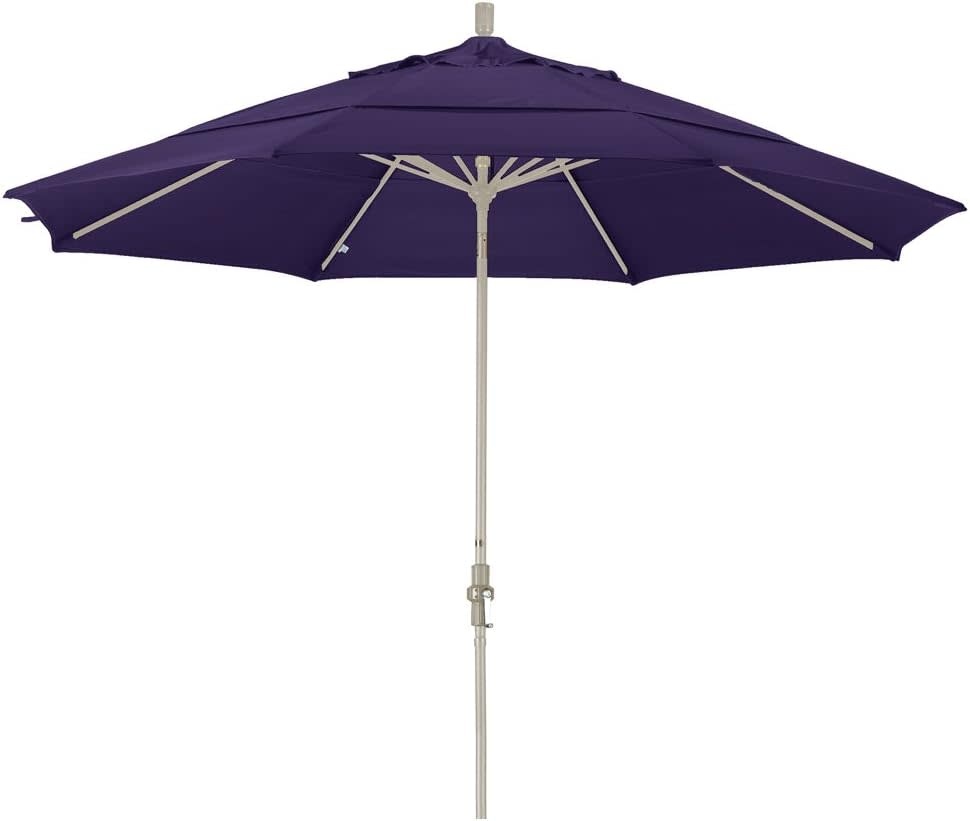 California Umbrella 11' Round Aluminum Market Umbrella, Crank Lift