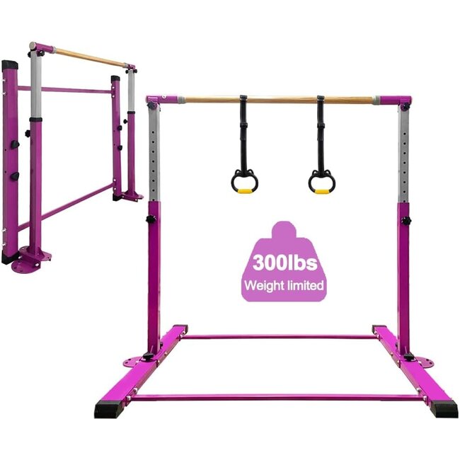 Gymnastics Bar Junior Training Bar Height Adjustable - Purple