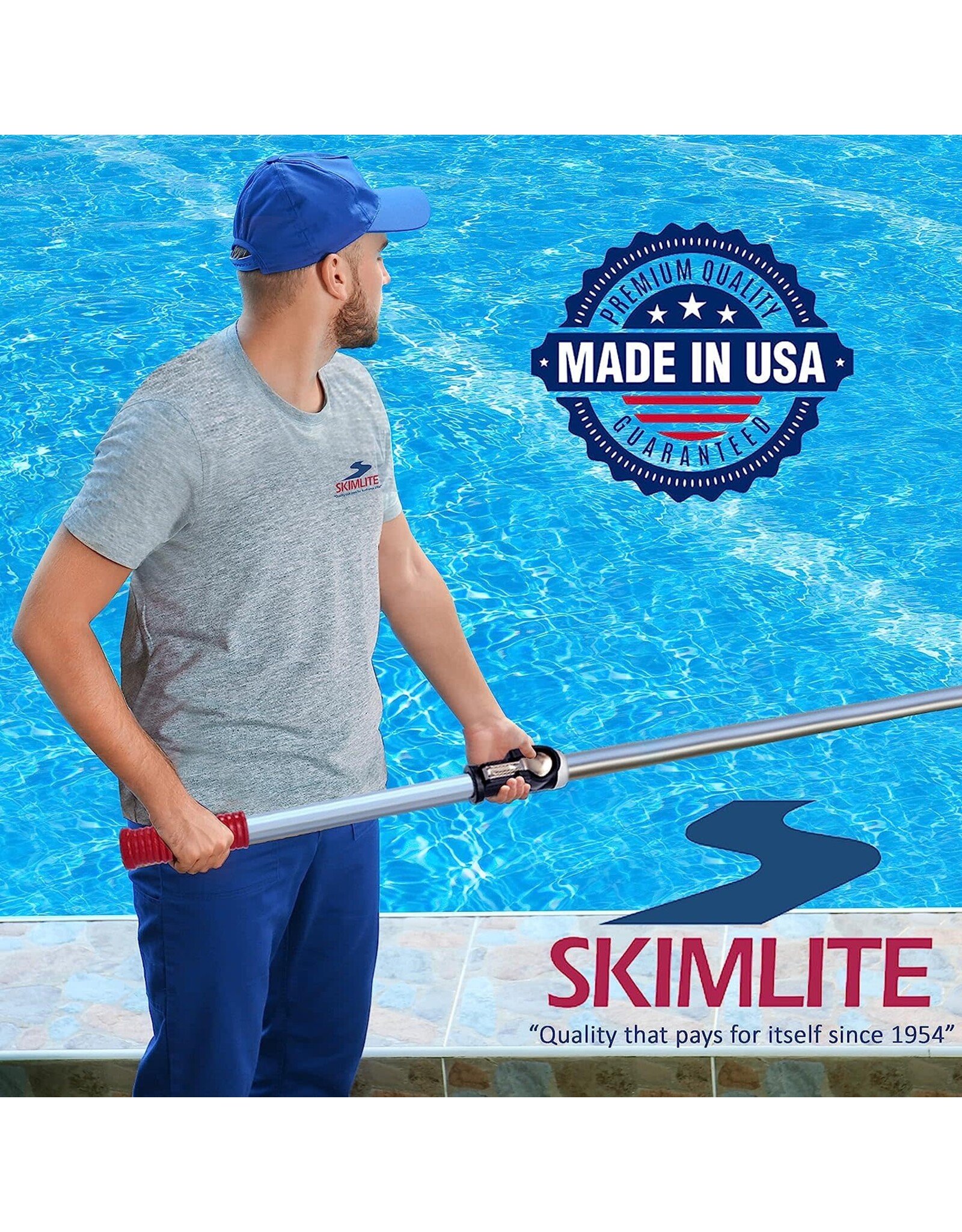 Skimlite Pool Pole - 8 to 16 Foot SnapLite Series