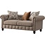 Acanva Chesterfield Tufted Sofa with Scroll Arms, Nailhead Trim Linen Upholstered, 70" W Loveseat, Brown