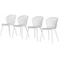 Amazonia | Ideal for Patio and Outdoors, White Beira 4-Piece Dining Chairs | Aluminum Legs and Resin Seat