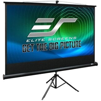 Elite Screens Tripod Projector Screen, 120-inch Adjustable Multi Aspect Ratio 16:9 Portable Manual Pull Up Front Projection, T120UWH - Black Case - US Based Company 2-YEAR
