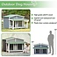 GLANZEND 47.2  Large Wooden Dog House Outdoor, Outdoor & Indoor Dog Crate, Cabin Style, with Porch, 2 Doors, Grey and Green