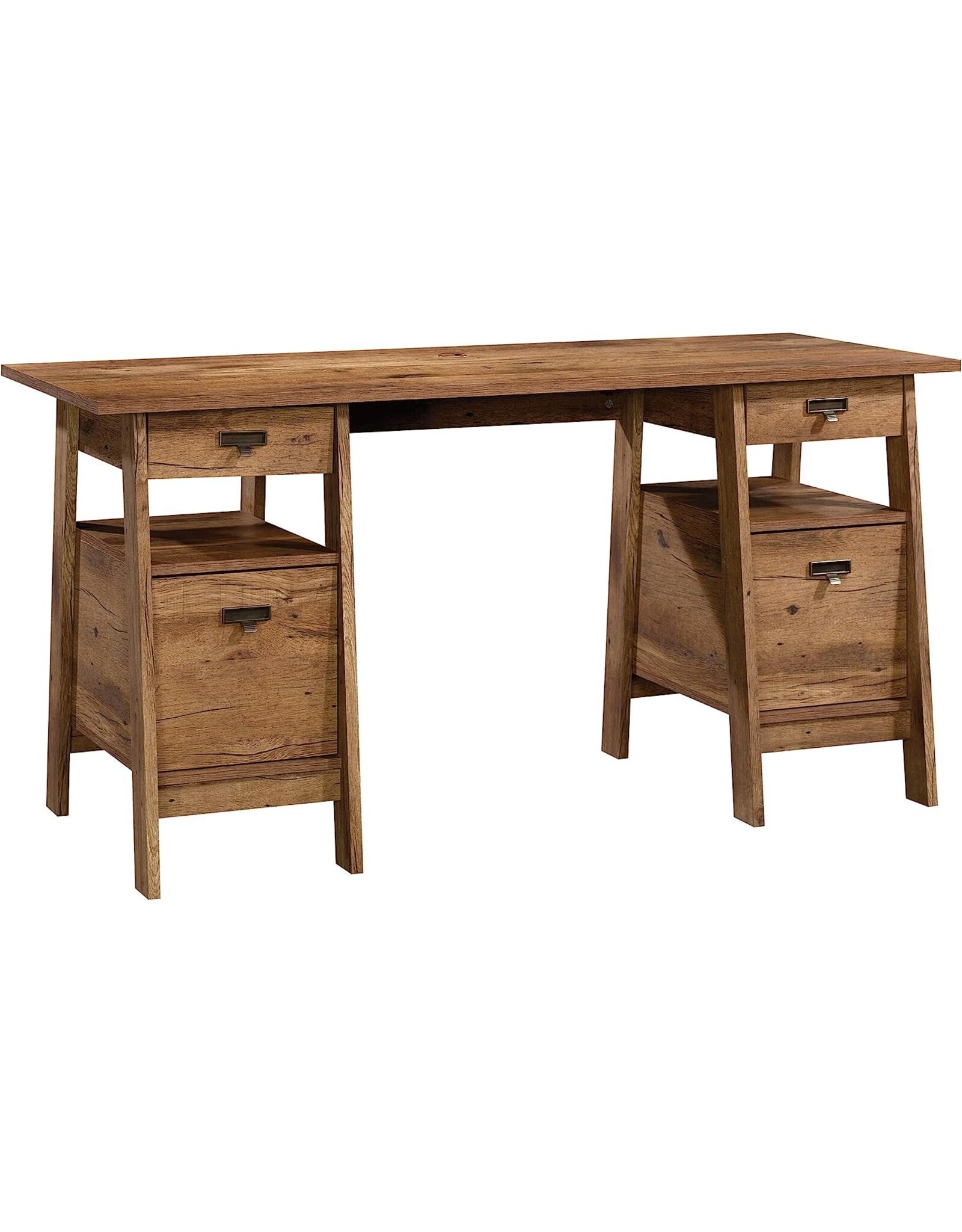 Sauder Trestle Executive Trestle Desk, Vintage Oak finish Amazing