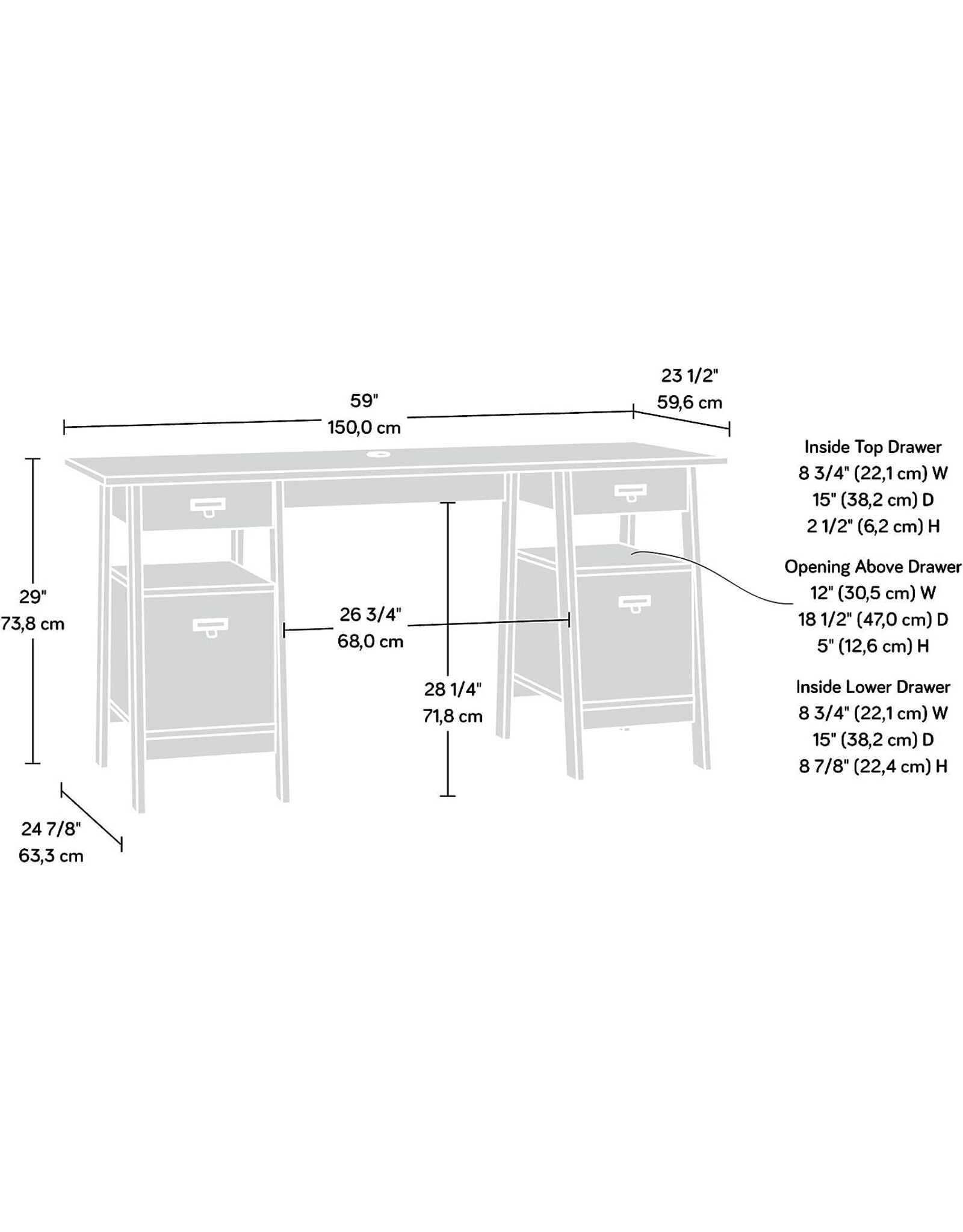Sauder Trestle Executive Trestle Desk, Vintage Oak finish Amazing