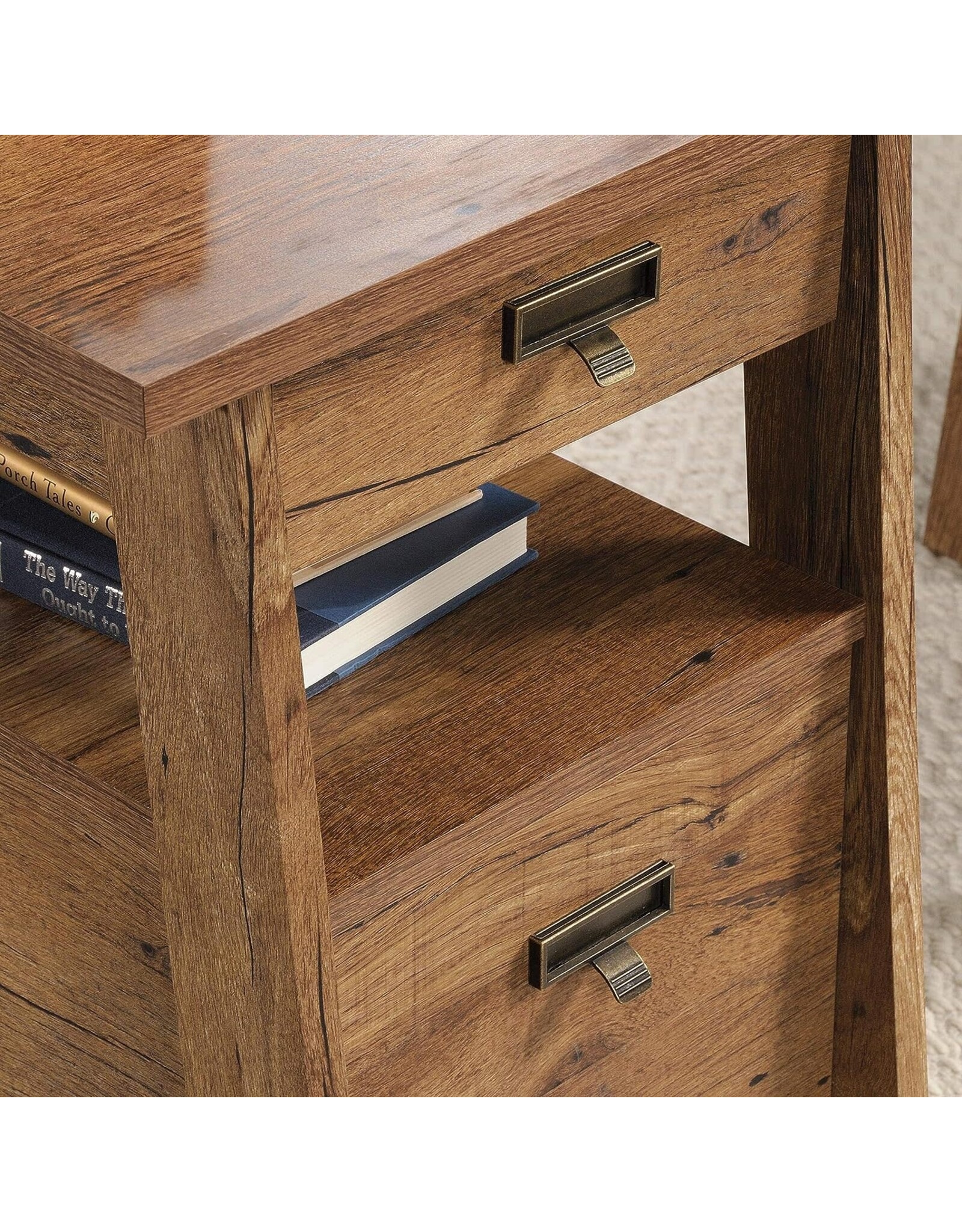 Sauder Trestle Executive Trestle Desk, Vintage Oak finish Amazing