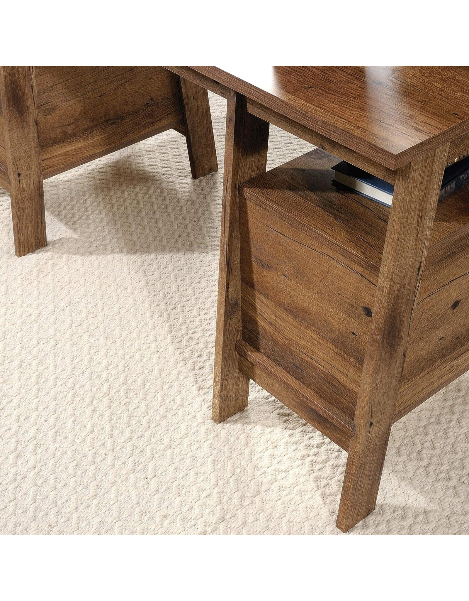 Sauder Trestle Executive Trestle Desk, Vintage Oak finish Amazing