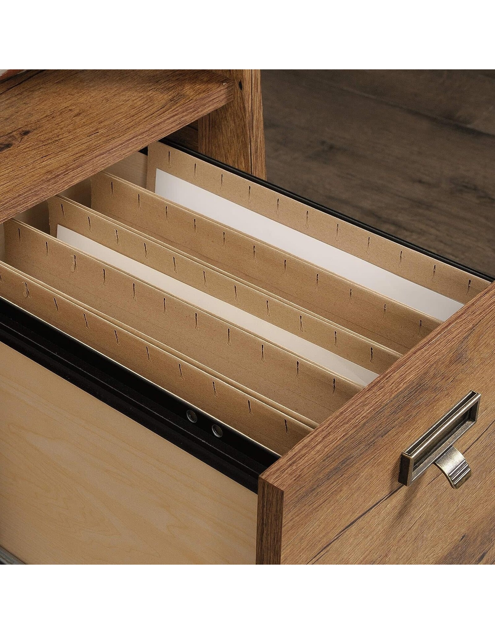 Sauder Trestle Executive Trestle Desk, Vintage Oak finish Amazing