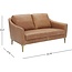 Amazon Brand - Rivet Alonzo Contemporary Leather Loveseat Sofa, 63.8"W, Cognac