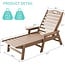 Ciokea Chaise Lounge for Outdoor, Patio Lounge Chairs for Outside, Foldable Chaise Lounge Chair with 5 Positions, Plastic Lounge Chair for Pool Poolside Deck Beach Backyard Lawn, Teak