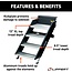 Lippert Components Solid Step Quad Step for RV and Travel Trailer Entry Doorway ,30 inch -791575 , Black