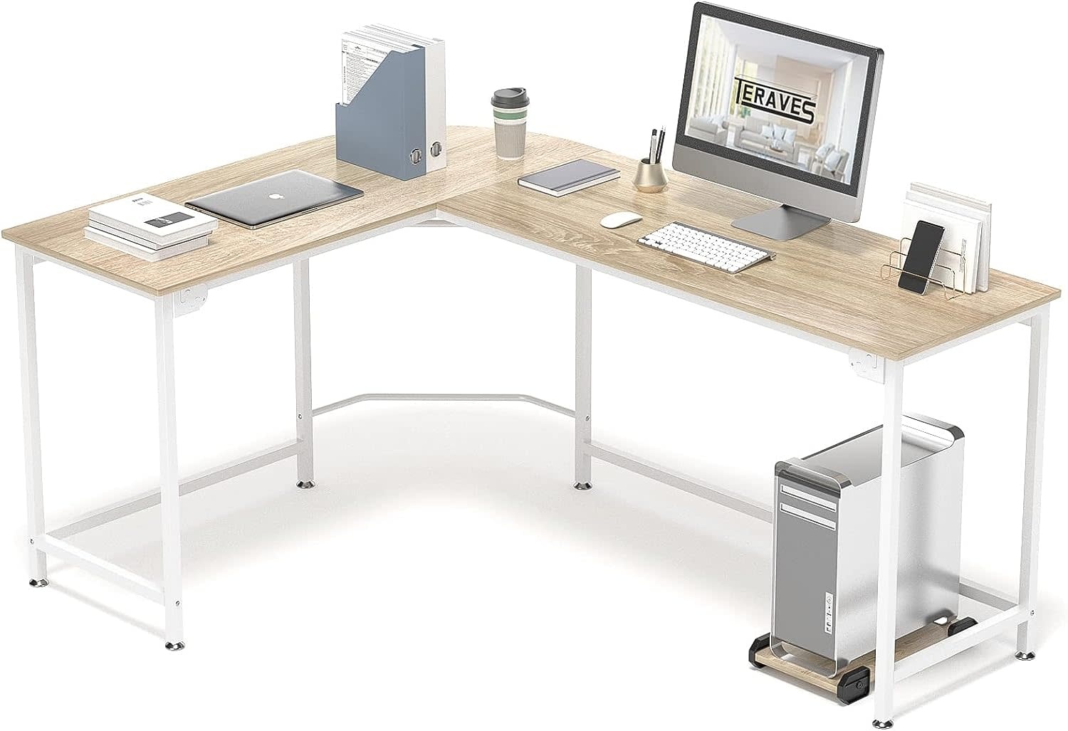 Teraves Computer Desk Dining Table Sturdy Writing Workstation for Home  Office