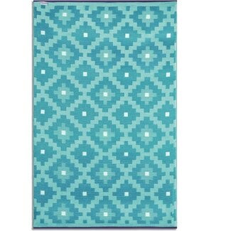 Trava Home Outdoor Rug - Reversible Modern Design,  6'x9' Blue Geometric, Easy to Clean, Water Resistant, Durable for Indoor, Patio, and Living Room DÃƒÂ©cor