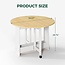 Kasshom Round Drop-Leaf Folding Dining Table, Multifunctional Convertible Dining Room Table for Kitchen/Farmhouse/Living Room, Space Saving Extendable Table with Storage Box and Wheels, Oak