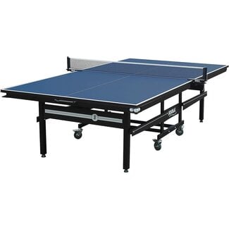 JOOLA Signature Pro Tournament-Quality Indoor Table Tennis Table w/ Professional Ping Pong Net and Post Set - 25mm Ping Pong Table w/ Playback Mode - One Piece Undercarriage - Corner Ball Holders