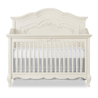 Evolur Aurora 5-In-1 Convertible Crib In Ivory Lace, Greenguard Gold Certified, Features 3 Mattress Height Settings, Sturdy And Spacious Baby Crib, Wooden Furniture