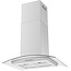 JOEAONZ 30 inch Island Range Hood Stainless Steel 700 CFM Push Button Control Kitchen Exhaust Ventilation Fan with 5-layer Mesh Filters, Large Airflow Capacity Ceiling Mount Vent Hood