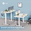 WOKA 55 x 28 Inch Electric Standing Desk, Height Adjustable Stand Up Desk, Sit Stand Desk with Memory Controllers, Adjustable Desk for Home Office with White and Oak Top and White Frame