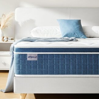 Jingxun Full Mattress, 12 Inch Hybrid Mattress with Gel Memory Foam,Motion Isolation Individually Wrapped Pocket Coils Mattress, Pressure Relief, Back Pain Relief & Cooling Full Bed, Full Size Mattress