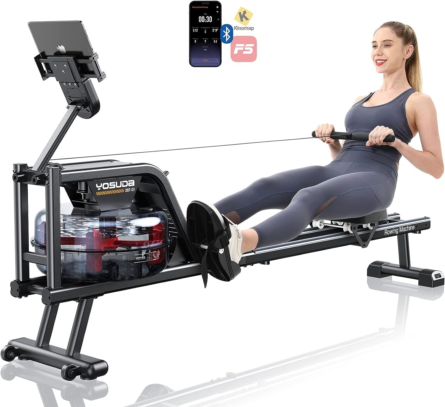 YOSUDA Water Rowing Machines with Bluetooth Water Rowers 350LBS Weight Capacity for Home Use with Smooth Aluminum Dual Slide Rail Rowing Dedicated Monitor Amazing Bargains USA Buffalo NY