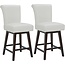 CHITA Modern 26" Counter Height Swivel Barstool Set of 2, Comfortable Faux Leather Swivel Stool, White