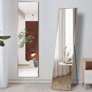 Standing wooden mirror  Mirror decor living room, Freestanding