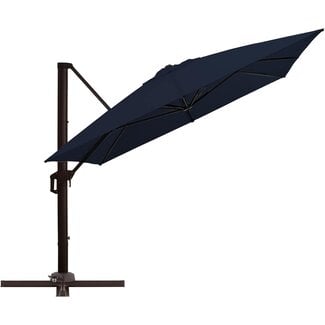 wikiwiki 10' X 13' Cantilever Patio Umbrella Outdoor Rectangle Large Offset Umbrella w/ 36 Month Fade Resistance Recycled Fabric, 6-Level 360Ã‚Â°Rotation Aluminum Pole for Deck Pool, Navy Blue