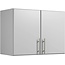 Prepac Elite Functional Wall Mount Shop Cabinet with Adjustable Shelf, Simplistic Stackable 2-Door Garage Cabinet 16" D x 32" W x 24" H, Light Gray, GEW-3224