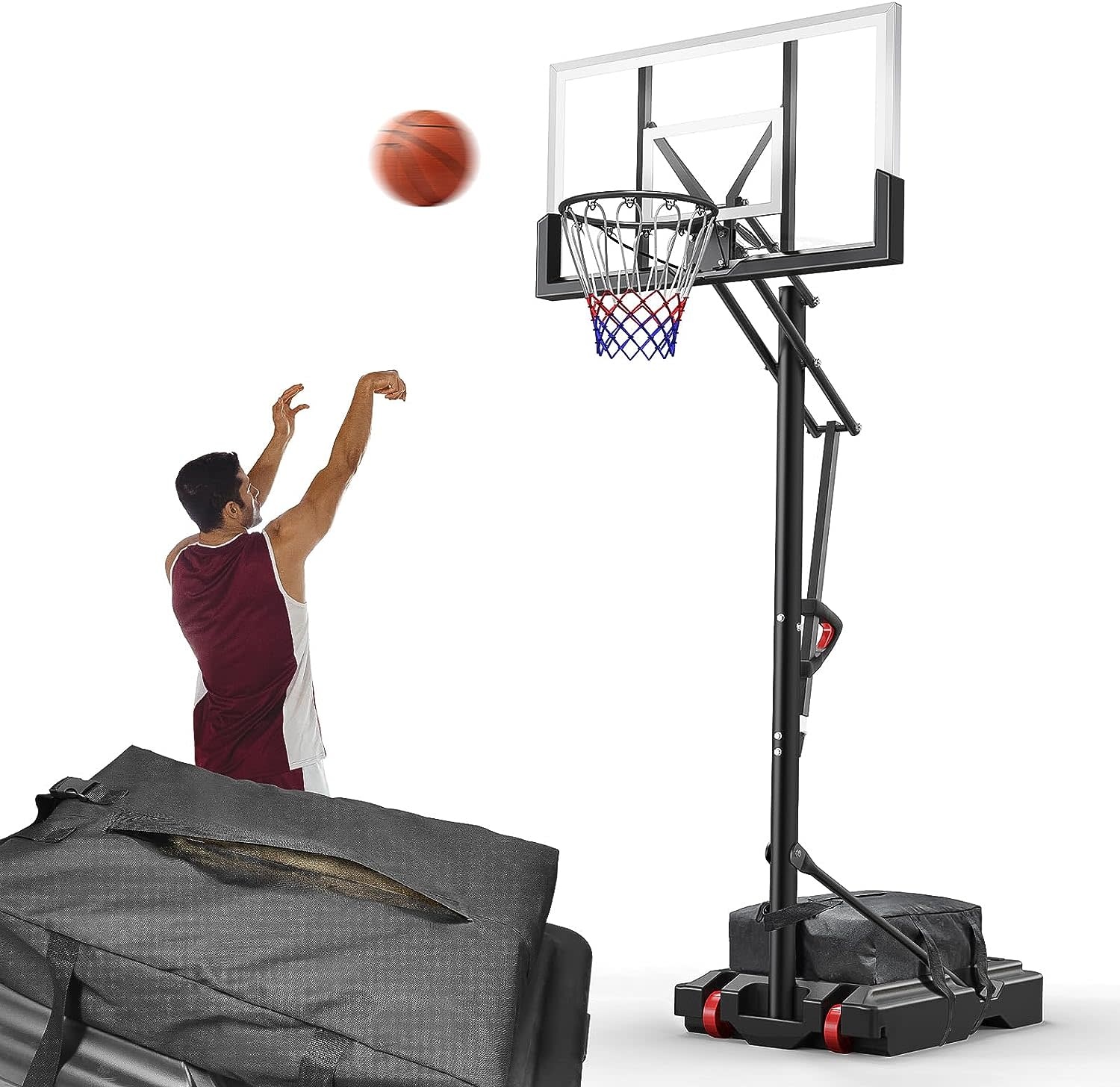 Portable Basketball Hoop Outdoor Quickly Height Adjusted 7.610ft
