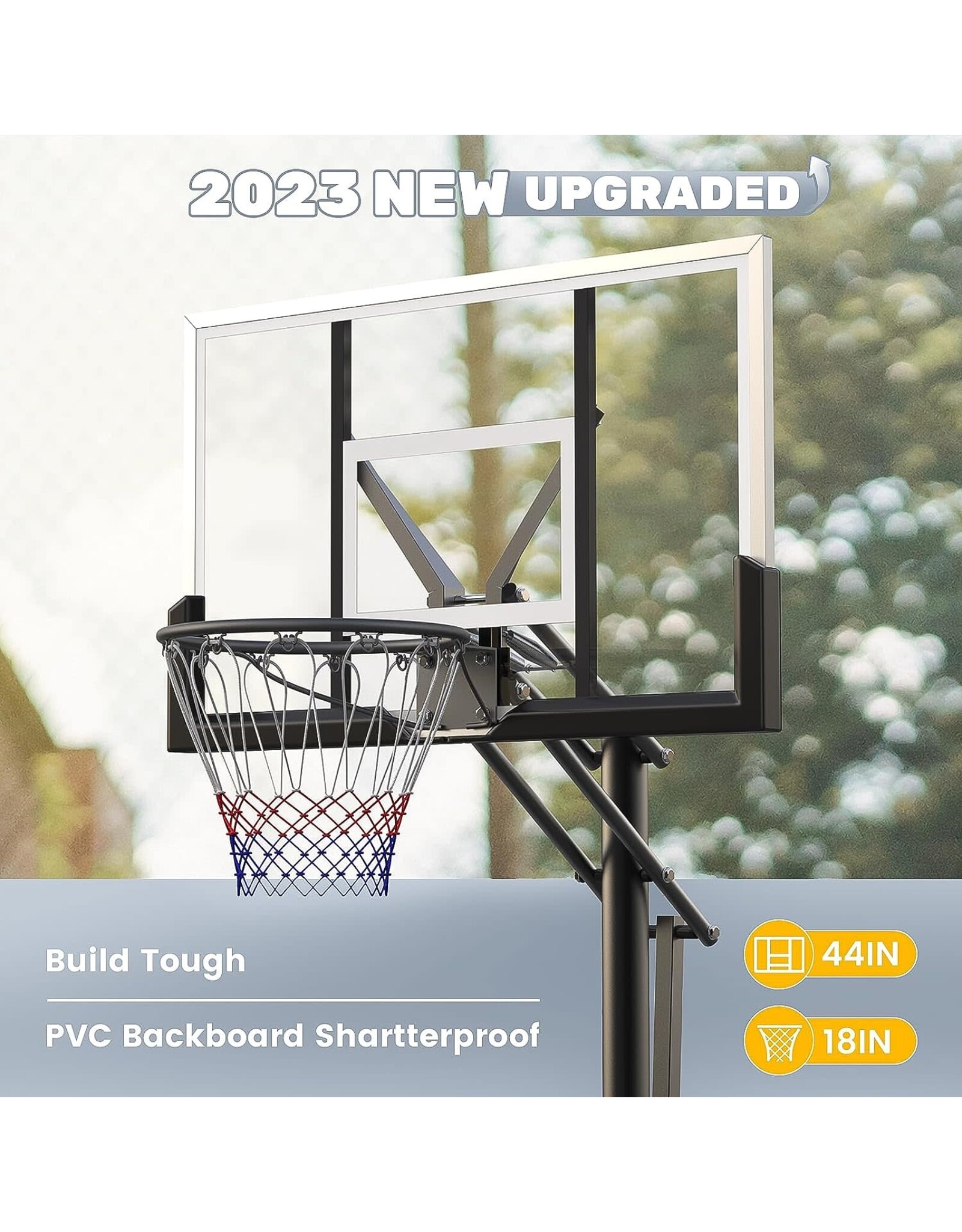 Portable Basketball Hoop Outdoor Quickly Height Adjusted 7.610ft