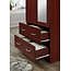 Hodedah Two Door Wardrobe with Two Drawers and Hanging Rod plus Mirror, Mahogany